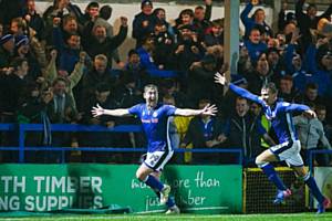 Steven Davies celebrates his winning goal against Doncaster Rovers last month