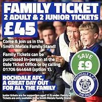 Win a family ticket to Rochdale AFC v Swindon Town