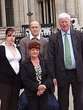 Lisa-Louise & David Fitton with Councillor Jean Ashworth and Paul Rowen outside the Royal Courts of Justice
