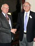 Middleton Rotary Club outgoing President, Philip Jackson, hands over the chain of office to Jim Kenyon