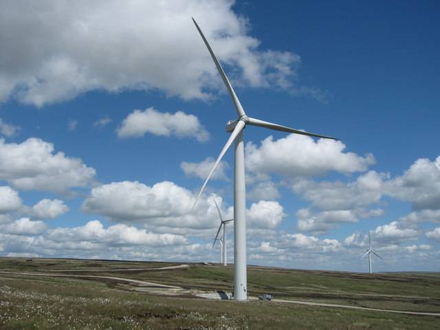 Scout Moor Wind Farm in the Spring.