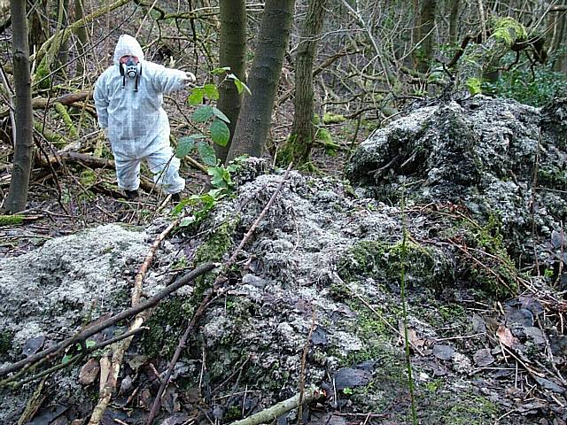 Exposed asbestos in the Spodden Valley