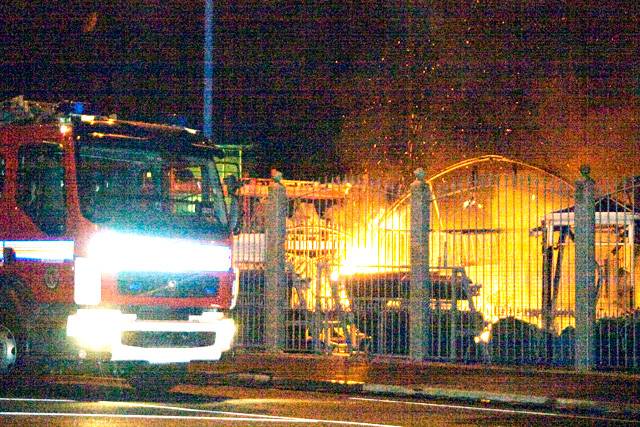 Gordon Rigg Garden Centre on fire