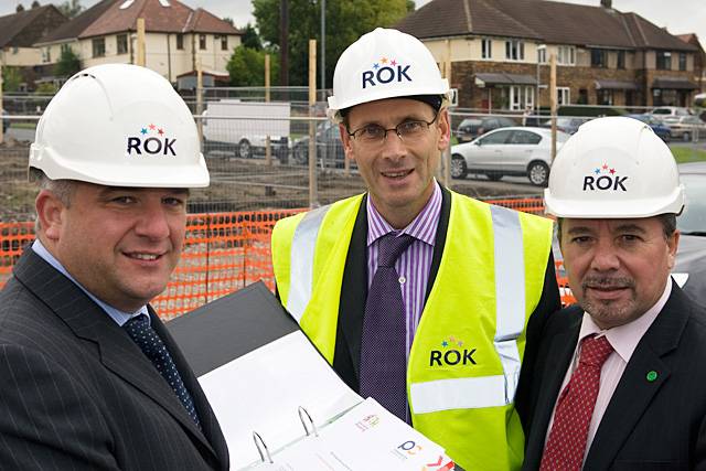 Lee Sugden (Chairman of Trustees of Brighter Horizons), Stuart Bellfield (ROK) and Eugene Wilson (Director of Property Services, RBH)
 