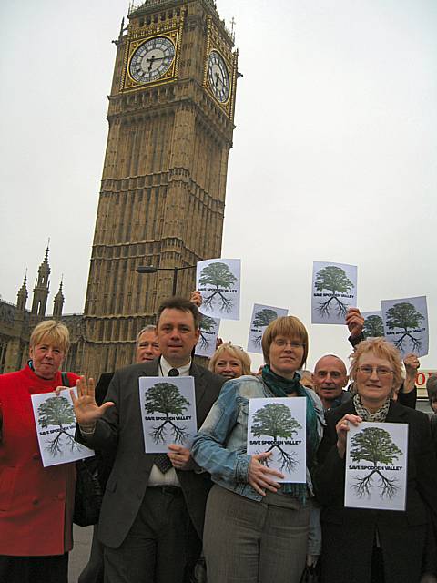 Save Spodden Valley campaigners mark their fifth anniversary at Westminster.