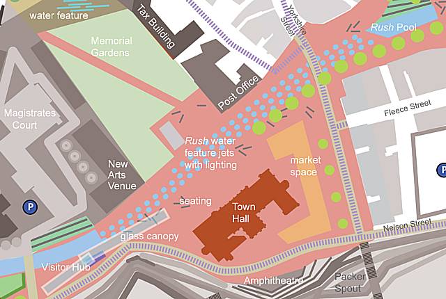 A design map of the new-look town square.