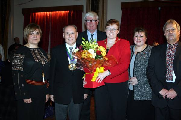 Maria Kopczuk, the Mayor and Mayoress of Rochdale, Paul Rowen MP, Councillor Angela Coric and Walter Duchak
