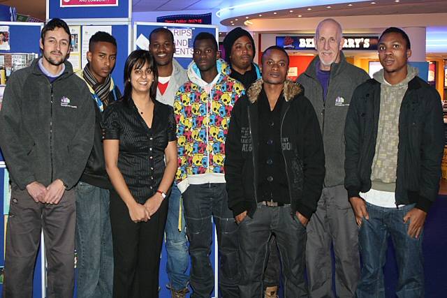 Members of the Lower Falinge Film Group, with 
Khalida Crossley from RBH and other RBH representatives