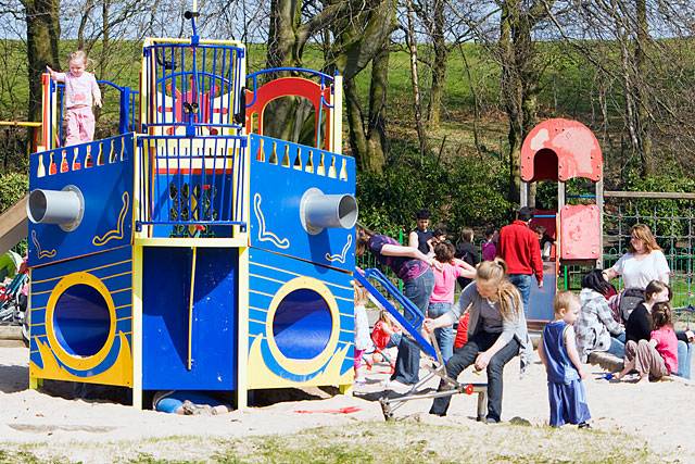 Children in the play area at Springfield Park