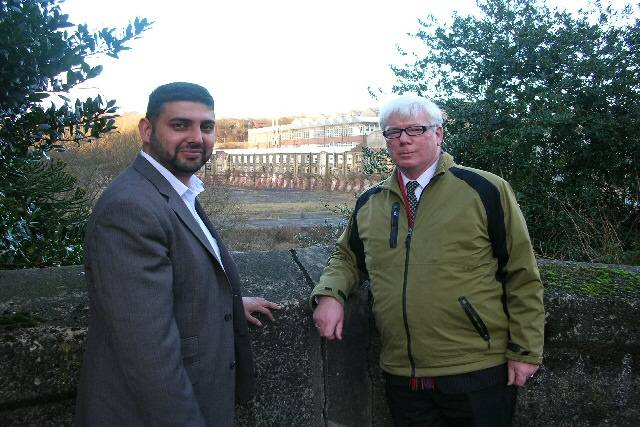 Paul Rowen with resident Mohammed Saj at the Turner Brothers site