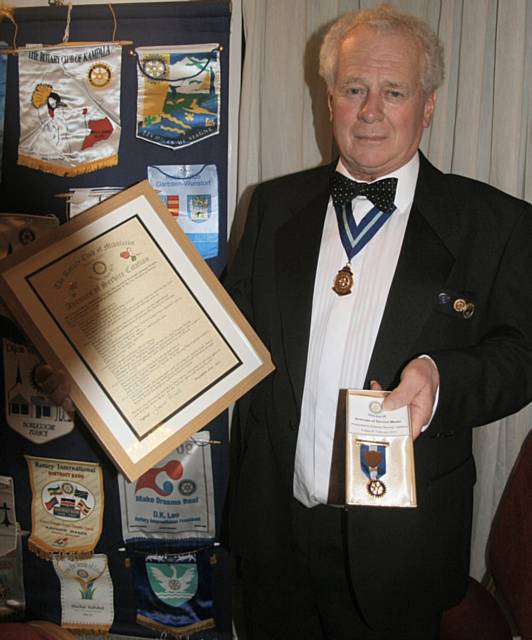 Norman Wellens when he recieved The Avenues of Service Citation for outstanding efforts of service to Middleton Rotary Club