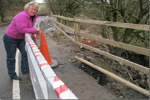 Councillor Ann Metcalfe pictured on Ashworth Road, Norden in 2011