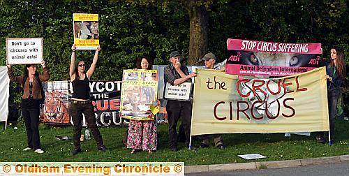 Animal rights protesters at Circus Mondao put their views across