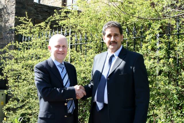 The Leader of the Conservative party, Councillor Ashley Dearnley with Councillor Shah Wazir