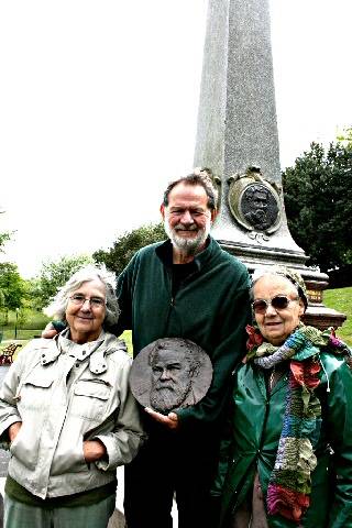 A monumental moment for the Broadfield Park Friends’ Group (L-R) Neta Smart, Tony Smart and Ann Beasley