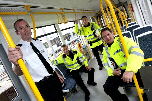 Mark Dexter, Chief Inspector, Greater Manchester Police, with Special Constables Paul Edwards, Jan Guzej and Lee Tatton