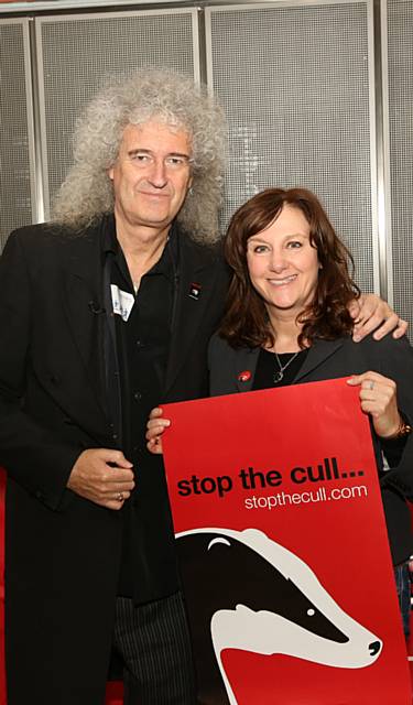 Arlene joins guitarist Brian May to ‘Stop the Badger Cull’ 
