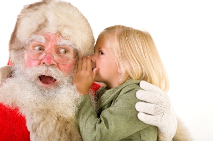 Father Christmas with a little girl