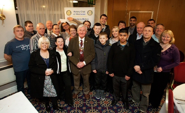 Rotary Club of Middleton President John Brooker with the recipients 
