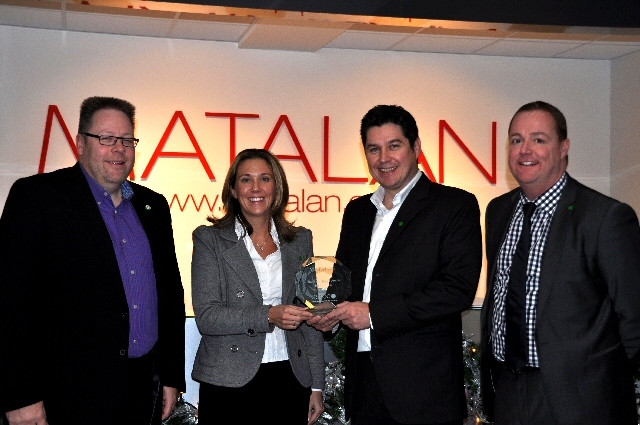 Matalan Retail Director Mike Jeans, NSPCC’s Alex Hanson, Matalan CEO Darren Blackhurst and Matalan Marketing Director Lee Pinnington.
