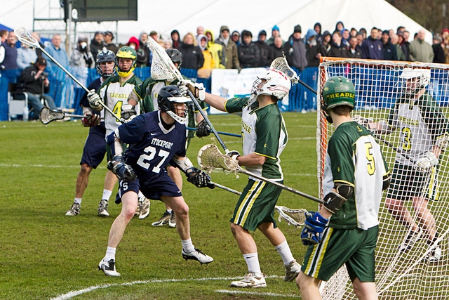 Action form the Northern Flags Lacrosse Festival played at Rochdale in 2012