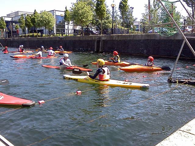 Hollingworth Lake’s popular activity club were invited to Salford Quays to train with Manchester Wildcatz Canoe Polo team