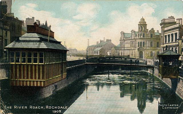 The River Roch in the town centre in 1903