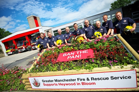 Heywood fire station introduced a new flower bed incorporating a kitchen fire safety message that encourages people to ditch their deadly chip pans