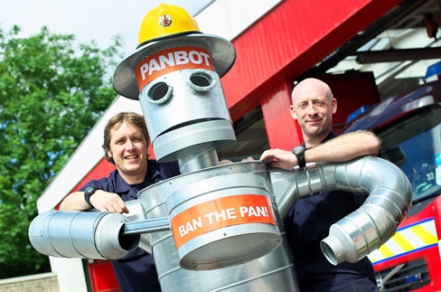 Heywood firefighters introduced a new flower bed incorporating a kitchen fire safety message that encourages people to ditch their deadly chip pans