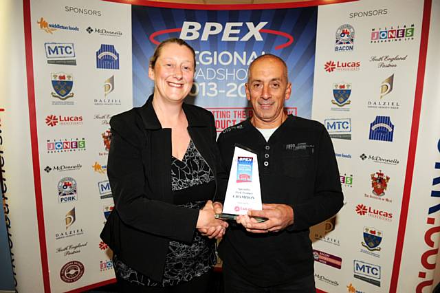 SPP Winner Graham Main, Newhey Quality Butchers, with Judy Johnson from Lucas Ingredients