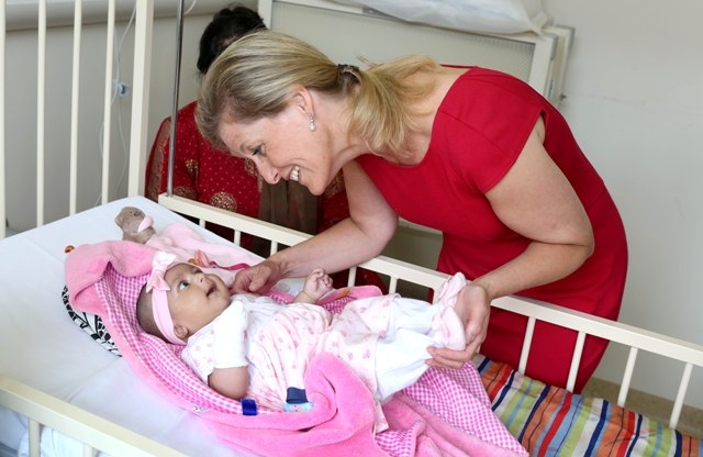 HRH The Countess of Wessex at the Women and  Children's Unit at The Royal Oldham Hospital