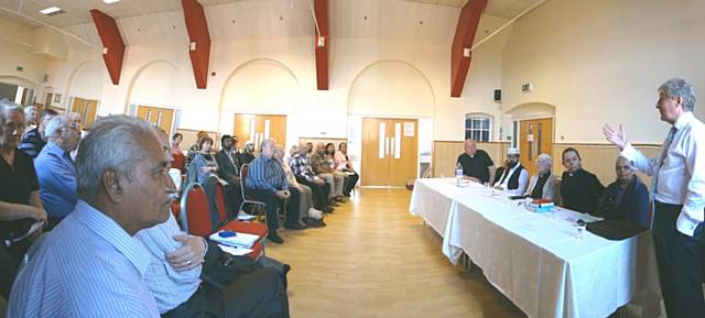 Police and Crime Commissioner Tony Lloyd speaking at a special Question Time-style event at Castlemere Community Centre