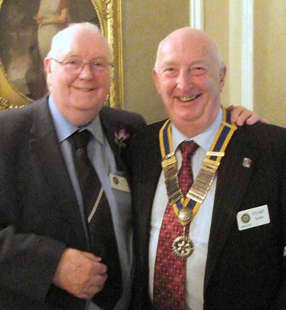 Former President Jeff Lawton and new Rotary Club of Middleton President Stuart Sawle
