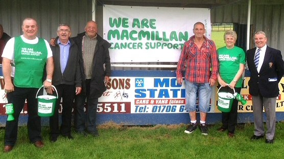 Dave Taylor and his partner along with some of the Mayfield greats of the past collect for Macmillan cancer support