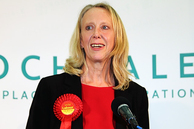 New Heywood and Middleton MP Liz McInnes moments after news of her victory