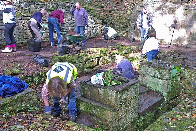 Middleton Archeological Society cleaning up the water mill
