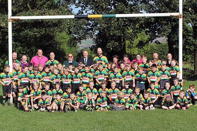 Littleborough Rugby Club mini team in their new kit