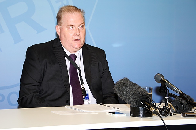 Detective Superintendent Peter Marsh speaking at a press conference about the police investigation into child sex abuse at Knowl View