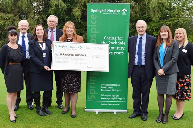 Rochdale Law Association donating to Springhill-Hospice