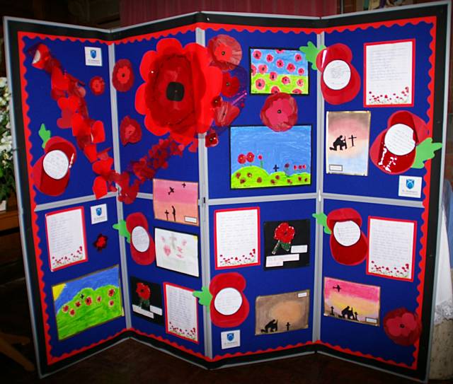 'Lest We Forget' artwork exhibits by children from local primary schools