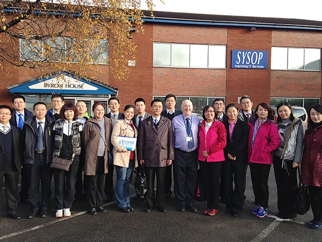 Delegation of Chinese information specialists with Stuart Sawle at SYSOP