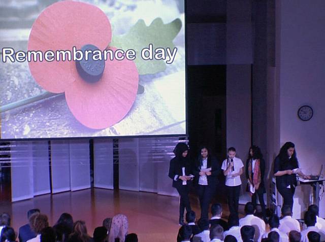 Matthew Moss High School marks Remembrance Day 