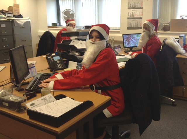 PDS Doorsets prepare for the Springhill Hospice Santa Dash or Dawdle