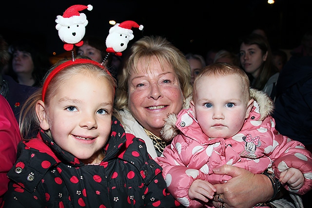 Rochdale Christmas Lights Switch On 2014<br />Molly Cockerill, Margaret Baxter and Darcie Whittaker