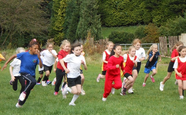 Beech House Upper Prep pupils competing in the Hipperholme cross country event