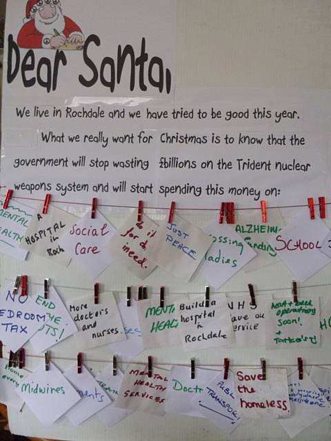 Rochdale and Littleborough Peace Group 'Dear Santa' letter