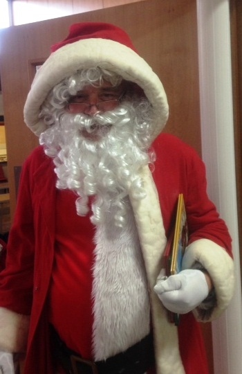 Santa came and meet all the boys and girls at Littleborough Community Primary School