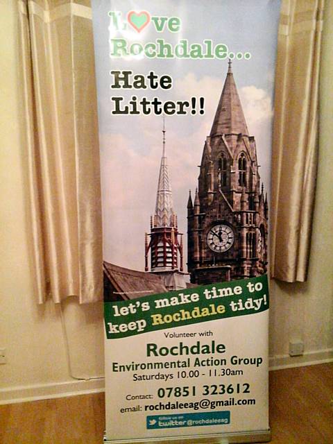 Rochdale Environmental Action Group's banner
