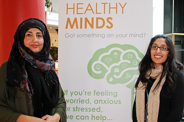 Wheatsheaf Shopping Centre Christmas Market<br />Kamer Shoaib and Saiqa Naz from Healthy Minds