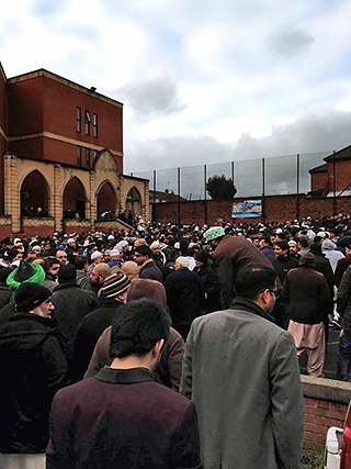 Thousands attended the funeral of Farhan Majid at the Central Mosque